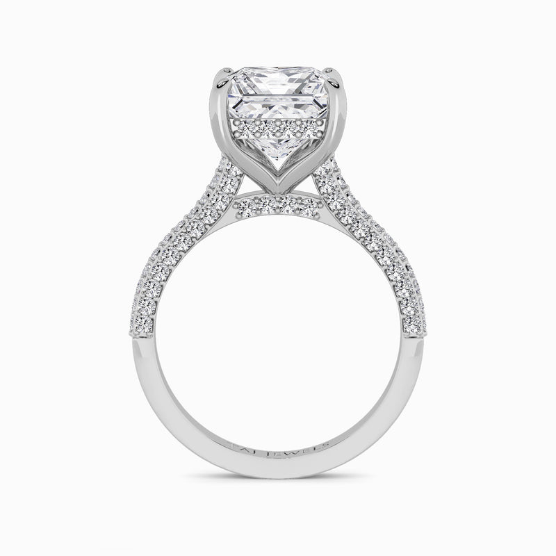 Princess Cut 3D Pavé Cathedral Lab Diamond Engagement Ring (1.00ct+)