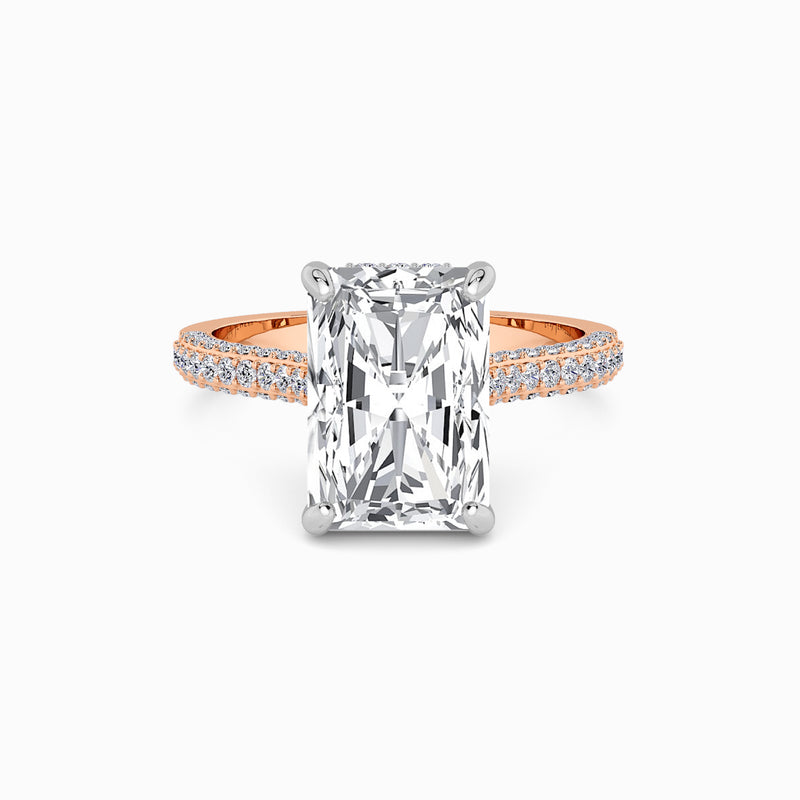 Radiant Cut 3D Pavé Cathedral Lab Diamond Engagement Ring (1.00ct+)