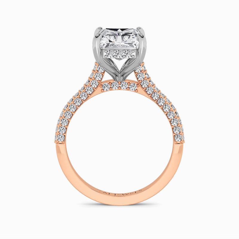 Radiant Cut 3D Pavé Cathedral Lab Diamond Engagement Ring (1.00ct+)