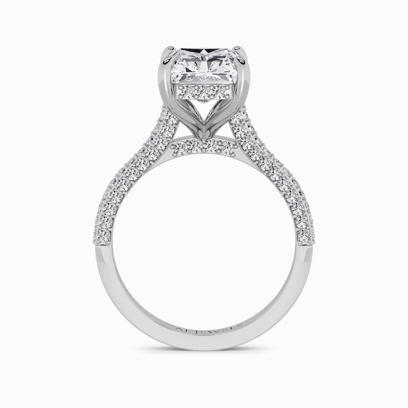 Radiant Cut 3D Pavé Cathedral Lab Diamond Engagement Ring (1.00ct+)