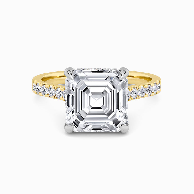 Asscher Cut Cathedral Lab Diamond Engagement Ring (1ct+)