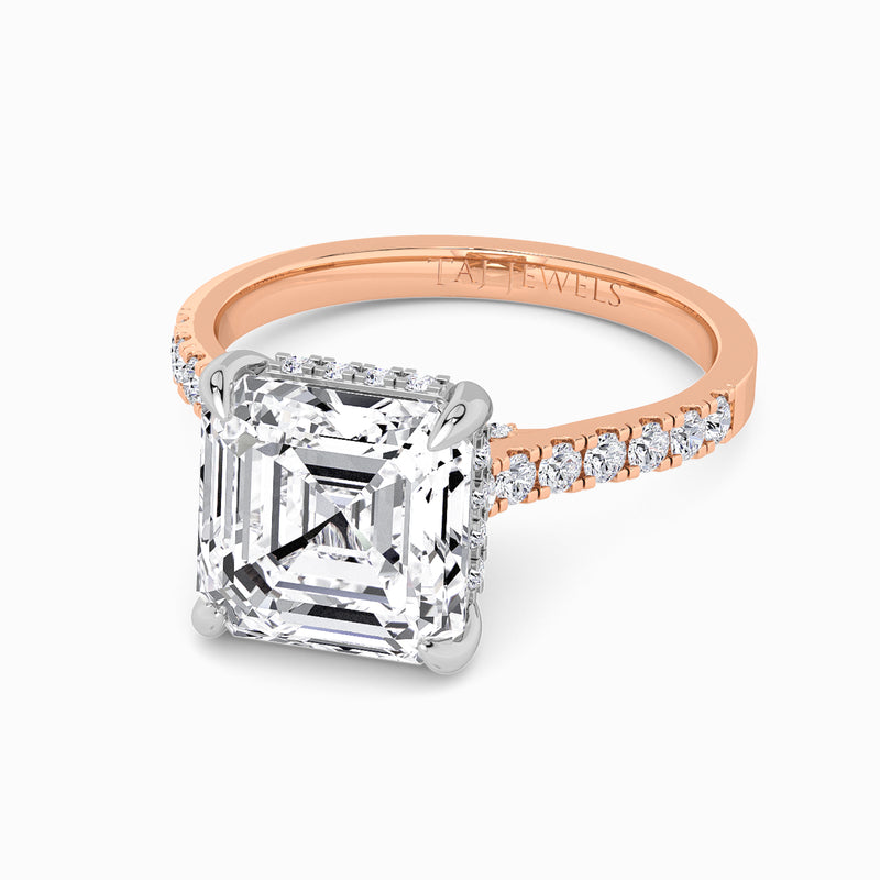 Asscher Cut Cathedral Lab Diamond Engagement Ring (1ct+)