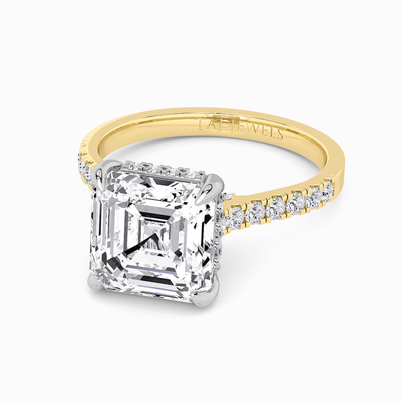 Asscher Cut Cathedral Lab Diamond Engagement Ring (1ct+)