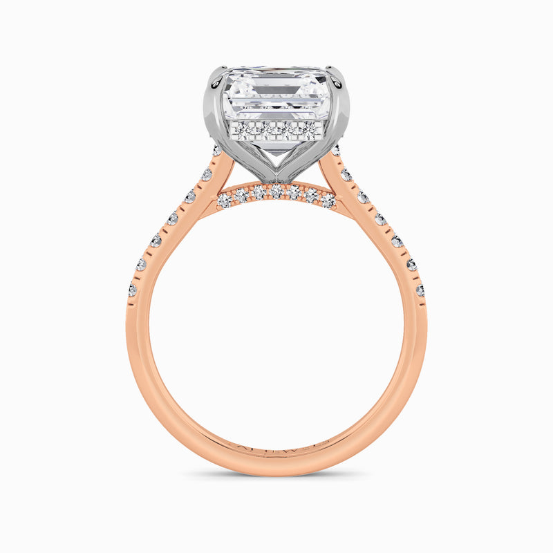 Asscher Cut Cathedral Lab Diamond Engagement Ring (1ct+)