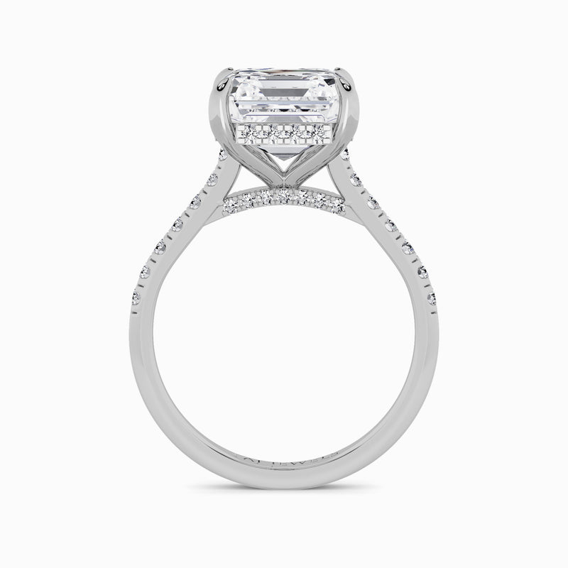 Asscher Cut Cathedral Lab Diamond Engagement Ring (1ct+)