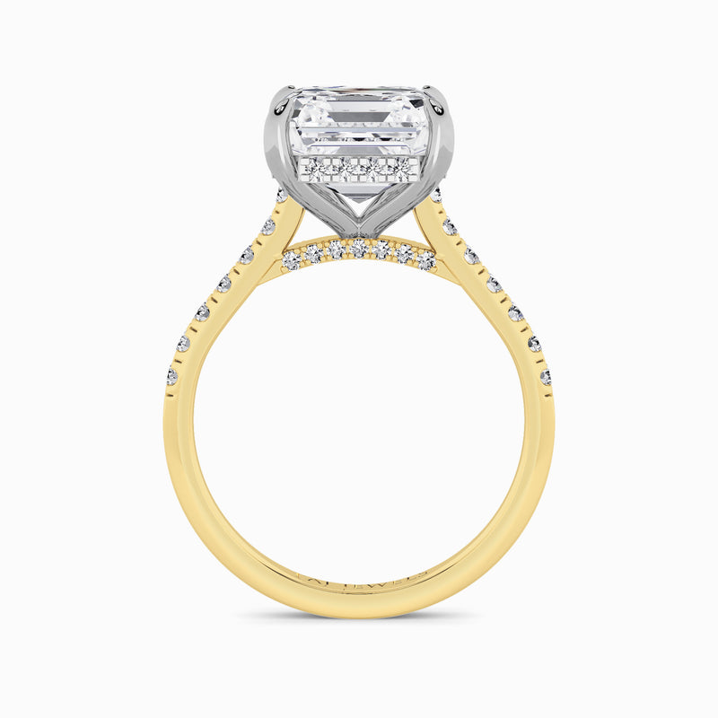 Asscher Cut Cathedral Lab Diamond Engagement Ring (1ct+)