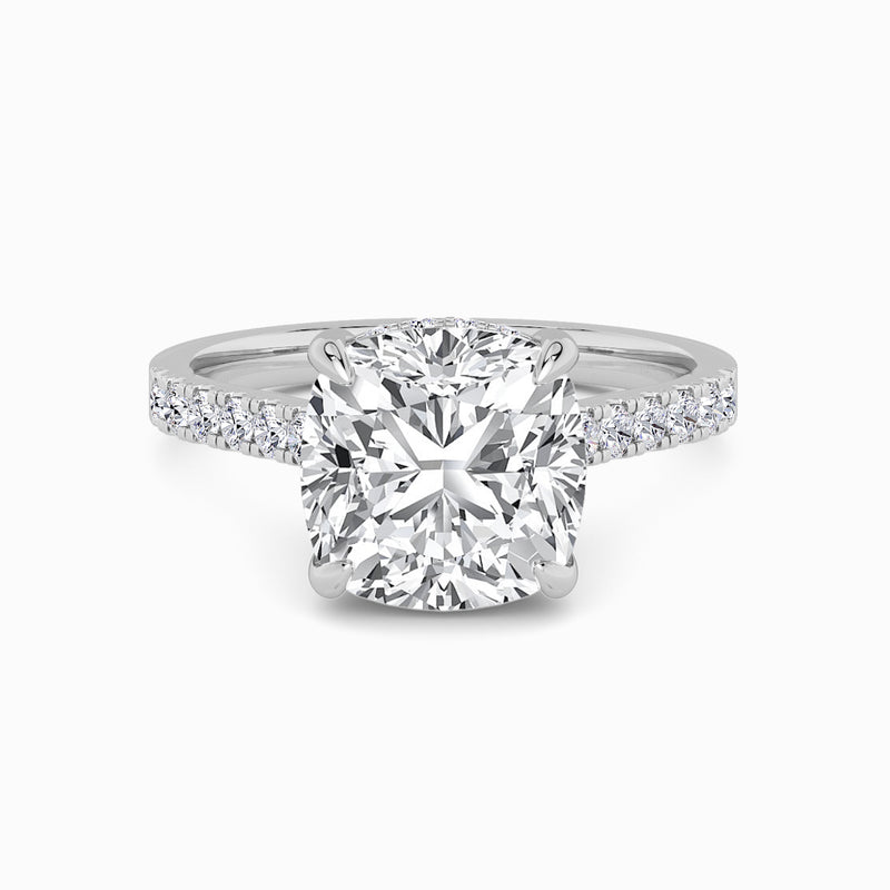 Cushion Cut Cathedral Lab Diamond Engagement Ring (1ct+)