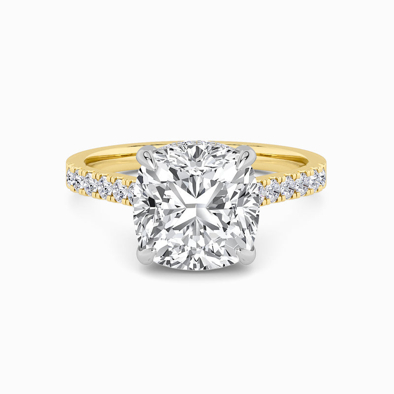 Cushion Cut Cathedral Lab Diamond Engagement Ring (1ct+)