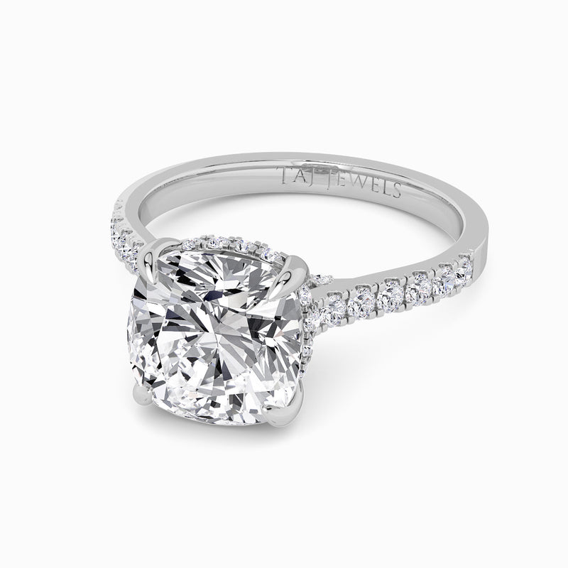 Cushion Cut Cathedral Lab Diamond Engagement Ring (1ct+)