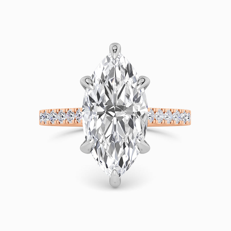 Marquise Brilliant Cut Cathedral Lab Diamond Engagement Ring (1ct+)