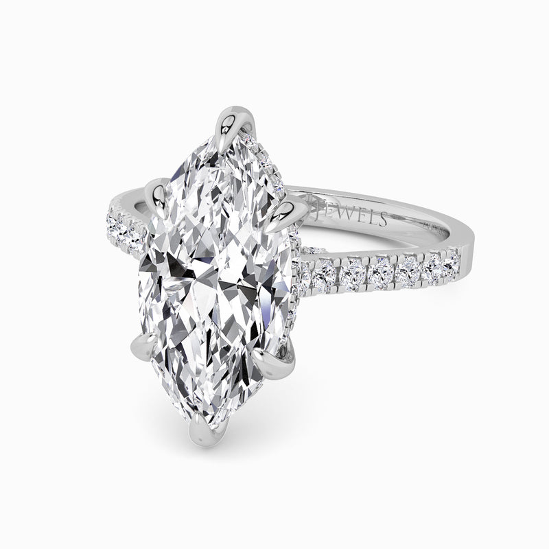 Marquise Brilliant Cut Cathedral Lab Diamond Engagement Ring (1ct+)