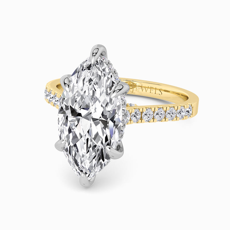 Marquise Brilliant Cut Cathedral Lab Diamond Engagement Ring (1ct+)