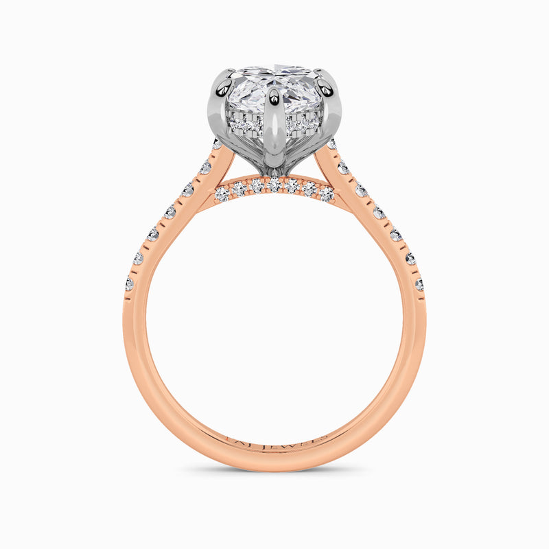 Marquise Brilliant Cut Cathedral Lab Diamond Engagement Ring (1ct+)