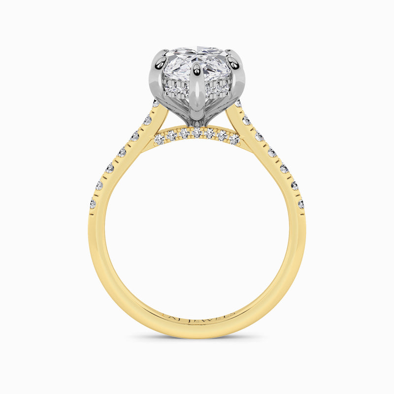 Marquise Brilliant Cut Cathedral Lab Diamond Engagement Ring (1ct+)