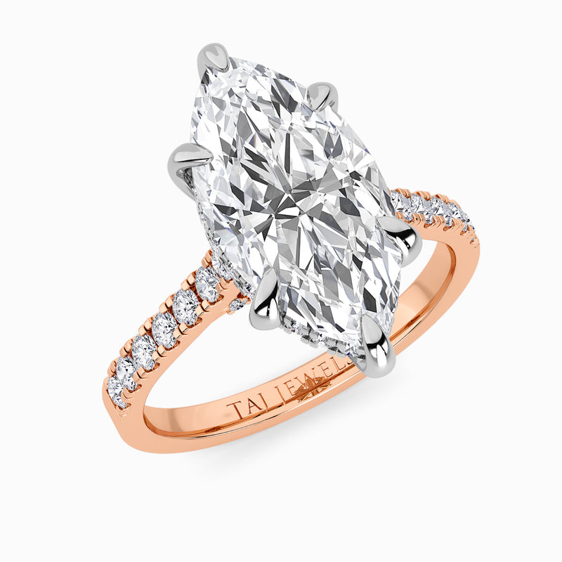 Marquise Brilliant Cut Cathedral Lab Diamond Engagement Ring (1ct+)