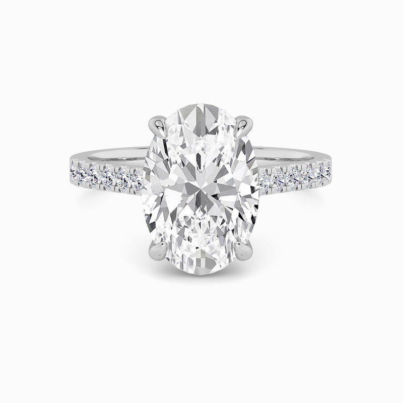 Oval Brilliant Cut Cathedral Lab Diamond Engagement Ring (1ct+)