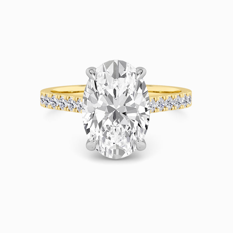 Oval Brilliant Cut Cathedral Lab Diamond Engagement Ring (1ct+)