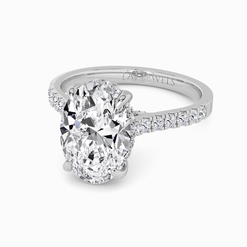 Oval Brilliant Cut Cathedral Lab Diamond Engagement Ring (1ct+)