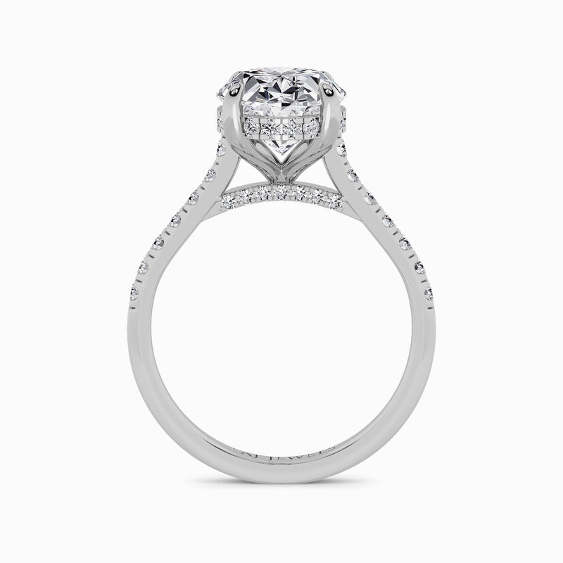 Oval Brilliant Cut Cathedral Lab Diamond Engagement Ring (1ct+)