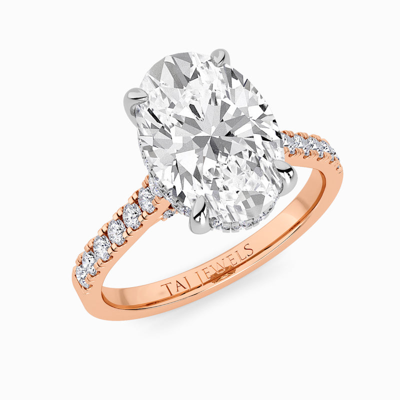 Oval Brilliant Cut Cathedral Lab Diamond Engagement Ring (1ct+)