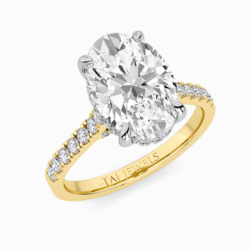 Oval Brilliant Cut Cathedral Lab Diamond Engagement Ring (1ct+)