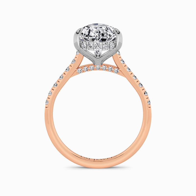 Pear Brilliant Cut Cathedral Lab Diamond Engagement Ring (1ct+)