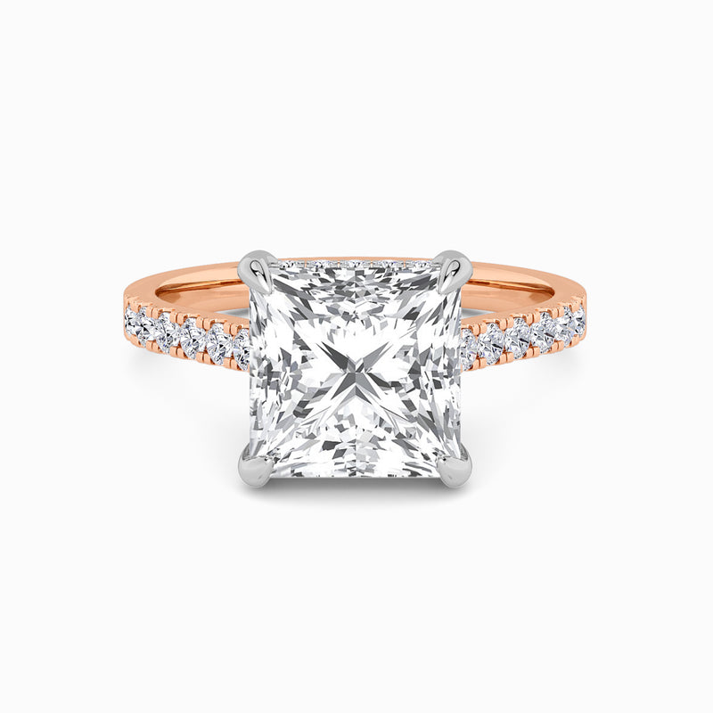 Princess Cut Cathedral Lab Diamond Engagement Ring (1ct+)