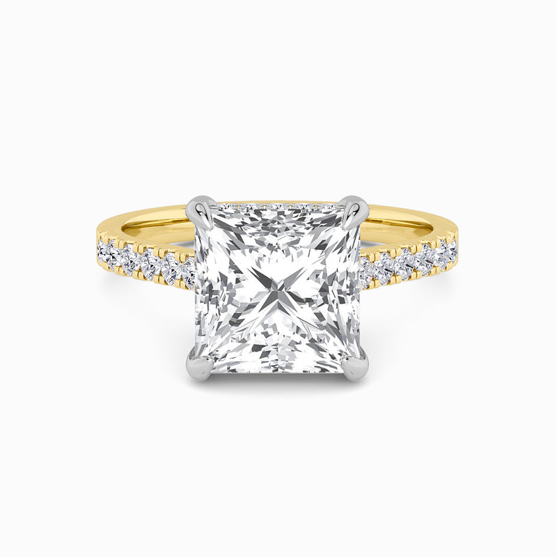 Princess Cut Cathedral Lab Diamond Engagement Ring (1ct+)