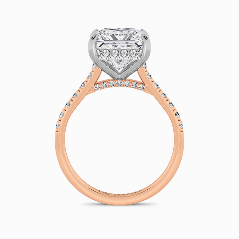 Princess Cut Cathedral Lab Diamond Engagement Ring (1ct+)