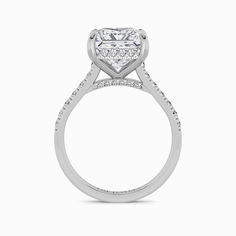 Princess Cut Cathedral Lab Diamond Engagement Ring (1ct+)