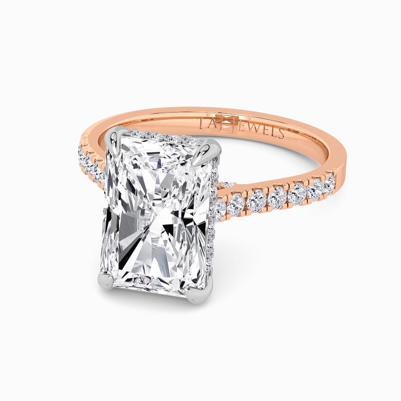 Radiant Cut Cathedral Lab Diamond Engagement Ring (1ct+)