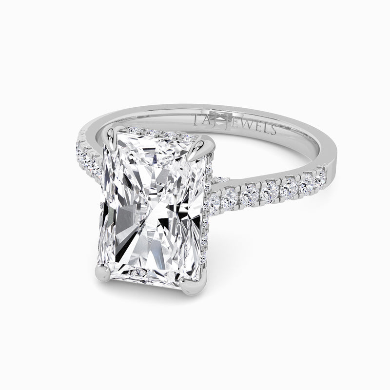 Radiant Cut Cathedral Lab Diamond Engagement Ring (1ct+)