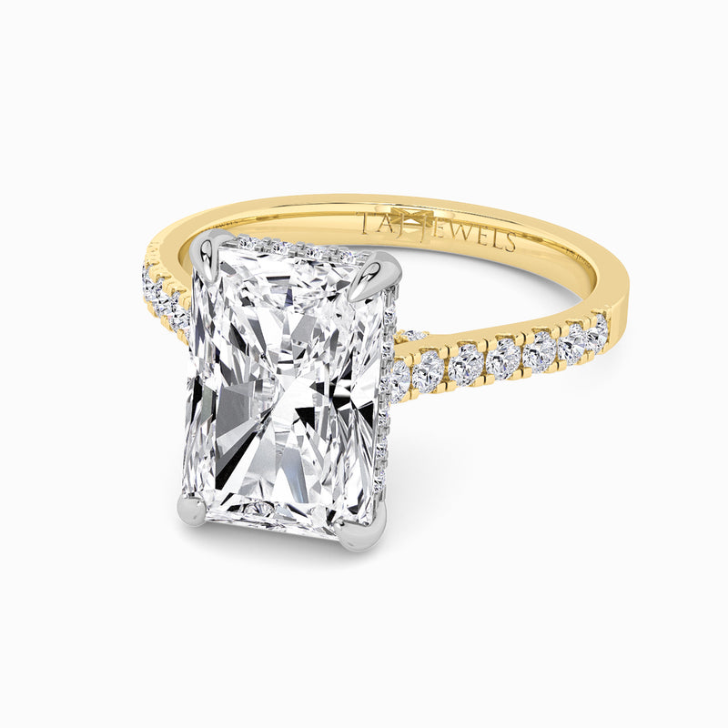 Radiant Cut Cathedral Lab Diamond Engagement Ring (1ct+)