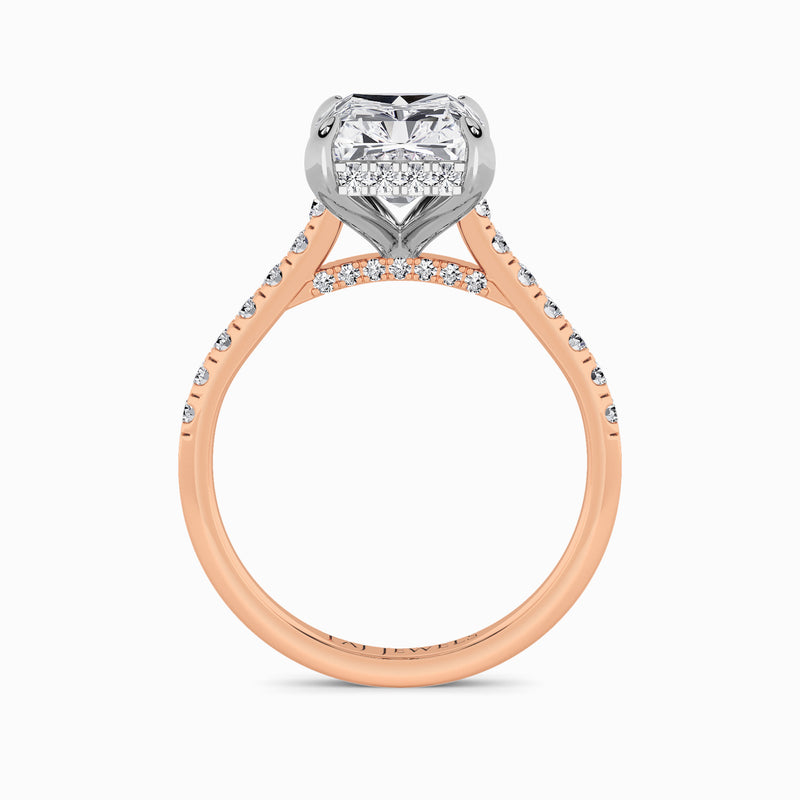 Radiant Cut Cathedral Lab Diamond Engagement Ring (1ct+)