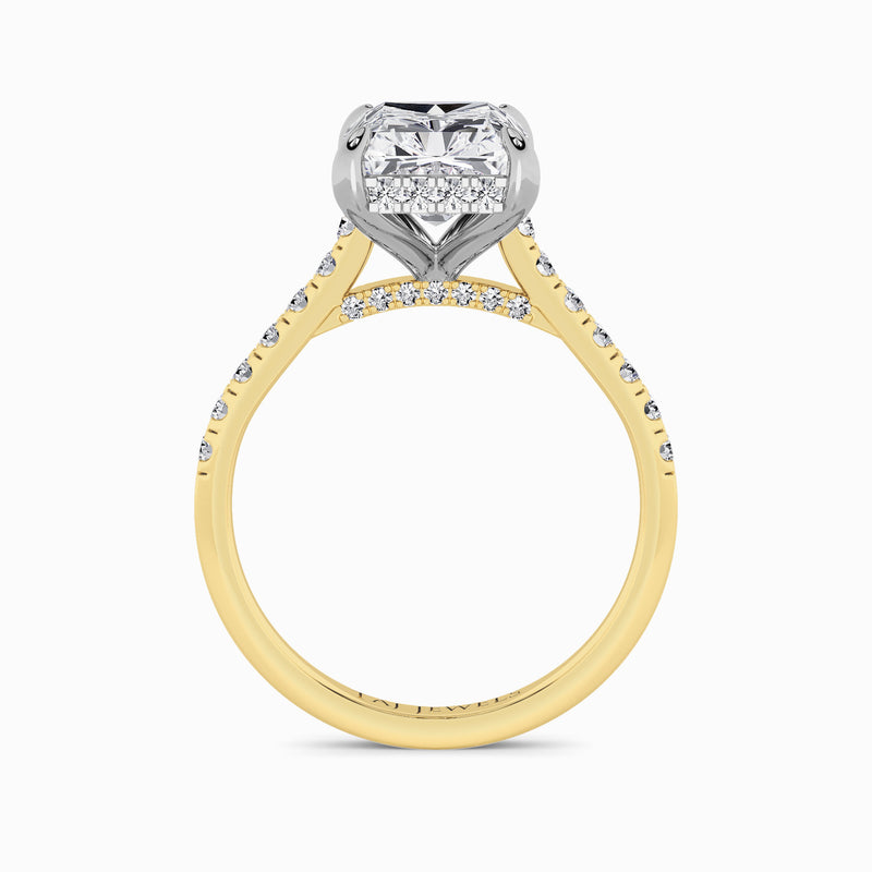 Radiant Cut Cathedral Lab Diamond Engagement Ring (1ct+)