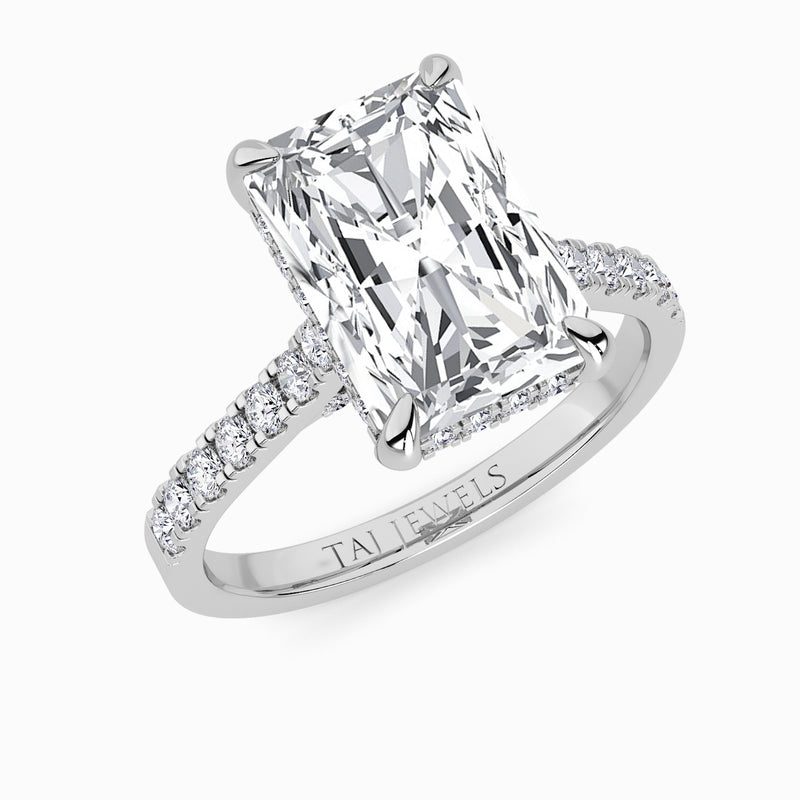 Radiant Cut Cathedral Lab Diamond Engagement Ring (1ct+)