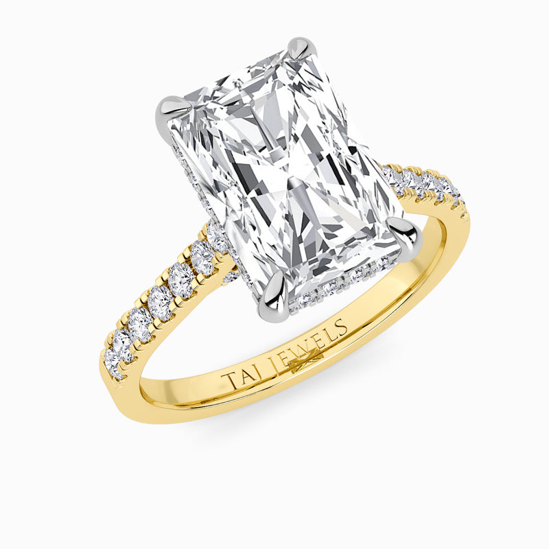 Radiant Cut Cathedral Lab Diamond Engagement Ring (1ct+)