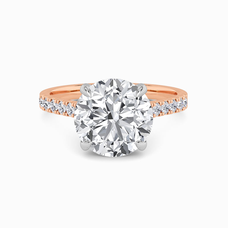 Round Brilliant Cut Cathedral Lab Diamond Engagement Ring (1ct+)