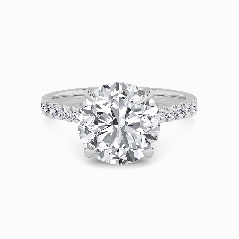 Round Brilliant Cut Cathedral Lab Diamond Engagement Ring (1ct+)