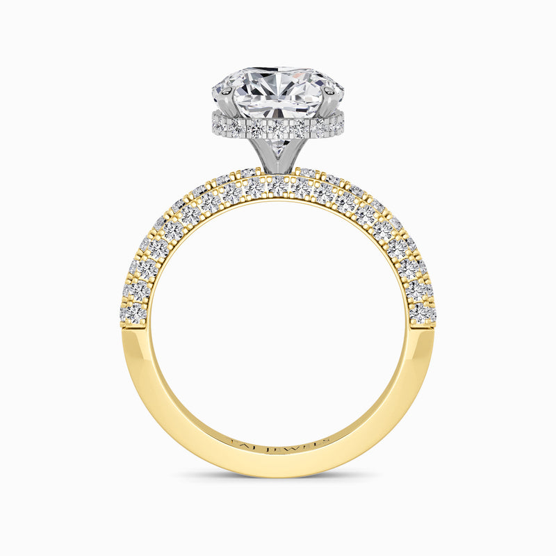 Cushion Cut 3D Pave Lab Diamond Engagement Ring (Floating Head) (1ct+)