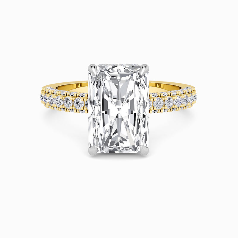 Radiant Cut 3D Pave Lab Diamond Engagement Ring (Floating Head) (1ct+)