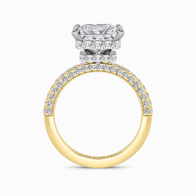 Princess Cut 3D Pave Double Hidden Halo Lab Diamond Engagement Ring (1ct+)