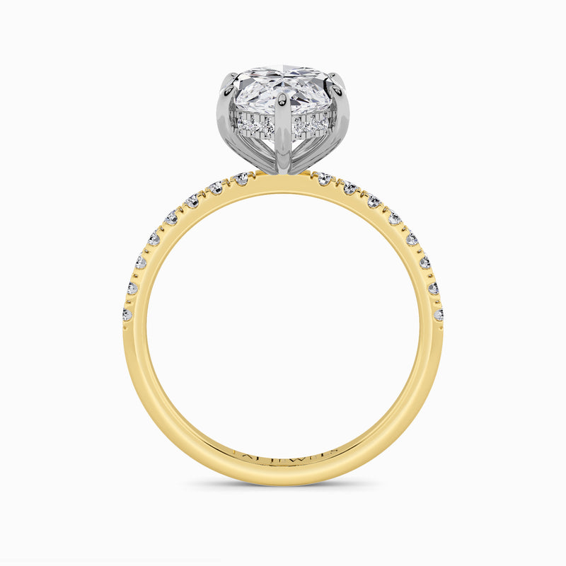 Marquise Brilliant Cut Shoulder Set Lab Diamond Engagement Ring (Floating Head) (1ct+)