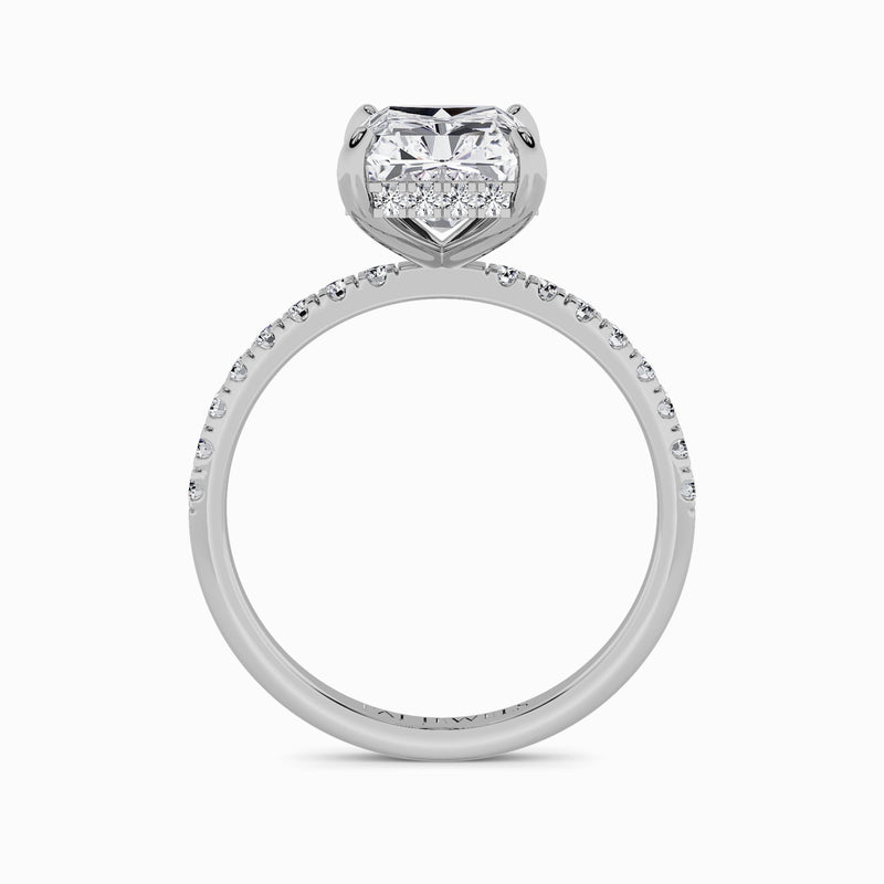 Radiant Cut Shoulder Set Lab Diamond Engagement Ring (Floating Head) (1ct+)