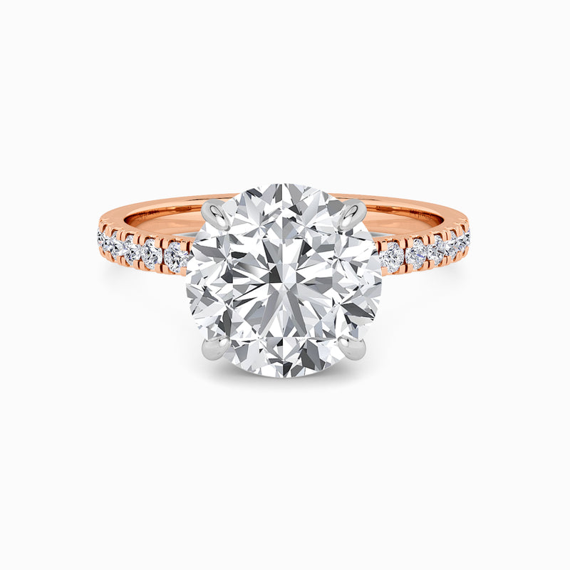 Round Brilliant Cut Shoulder Set Lab Diamond Engagement Ring (Floating Head) (1ct+)