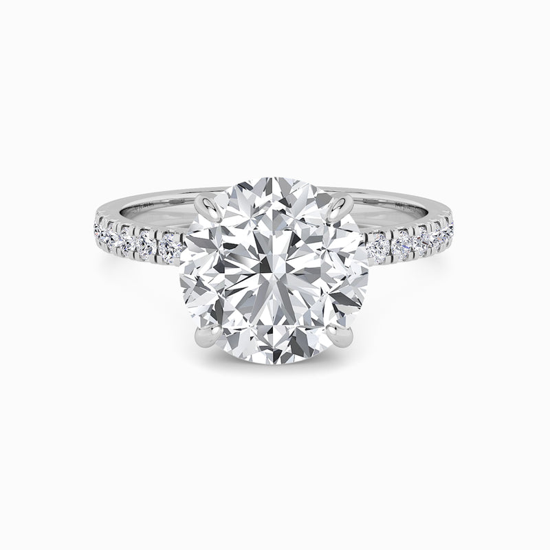 Round Brilliant Cut Shoulder Set Lab Diamond Engagement Ring (Floating Head) (1ct+)