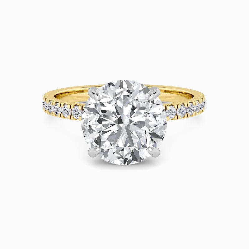 Round Brilliant Cut Shoulder Set Lab Diamond Engagement Ring (Floating Head) (1ct+)