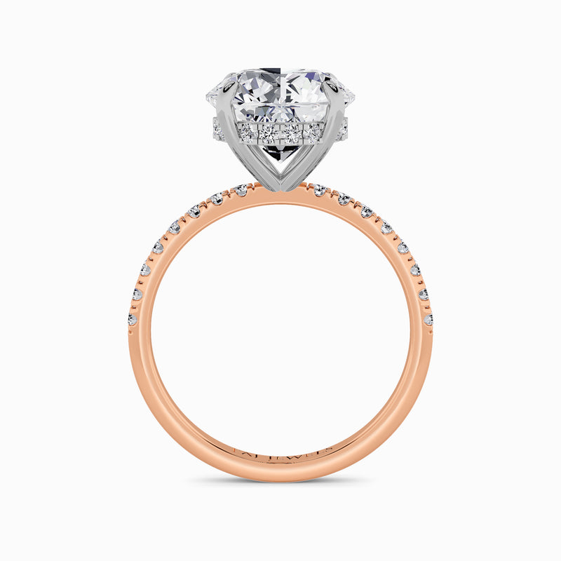 Round Brilliant Cut Shoulder Set Lab Diamond Engagement Ring (Floating Head) (1ct+)