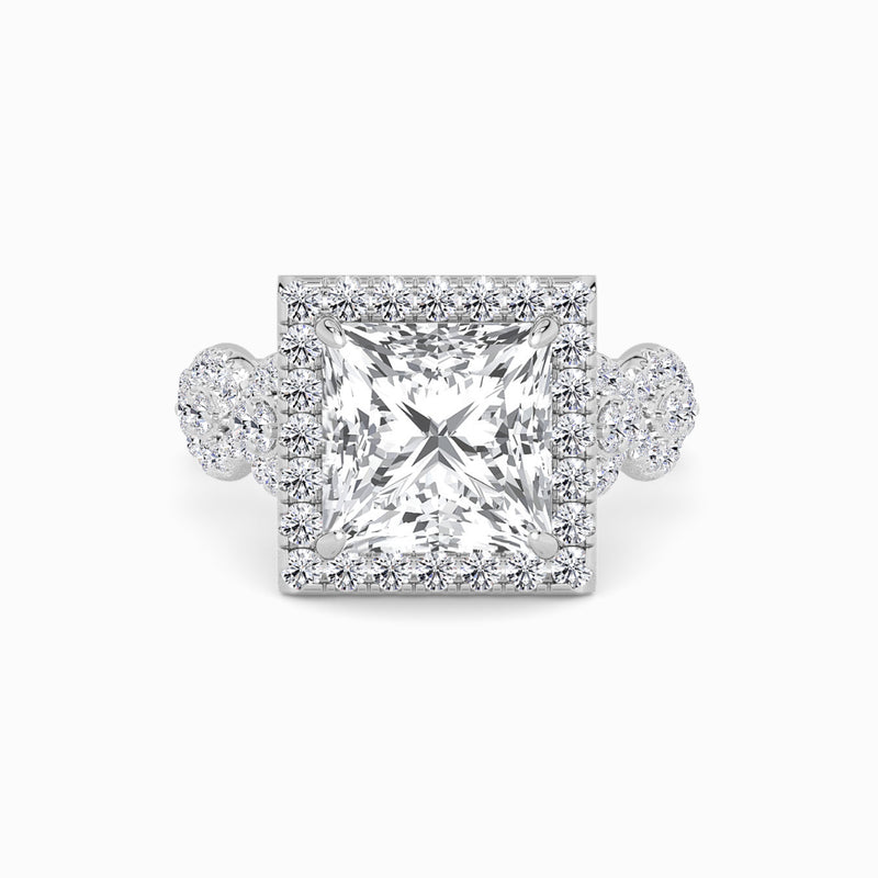 Princess Cut Halo Braided Band Lab Diamond Engagement Ring (1ct+)