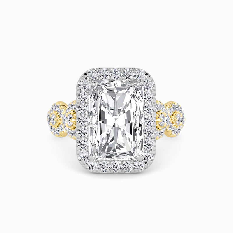 Radiant Cut Halo Braided Band Lab Diamond Engagement Ring (1ct+)